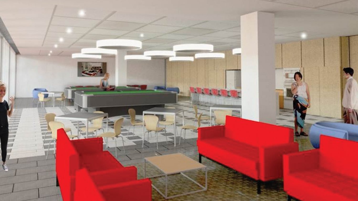 Hill College House Lounge rendering | Courtesy of M+Sa