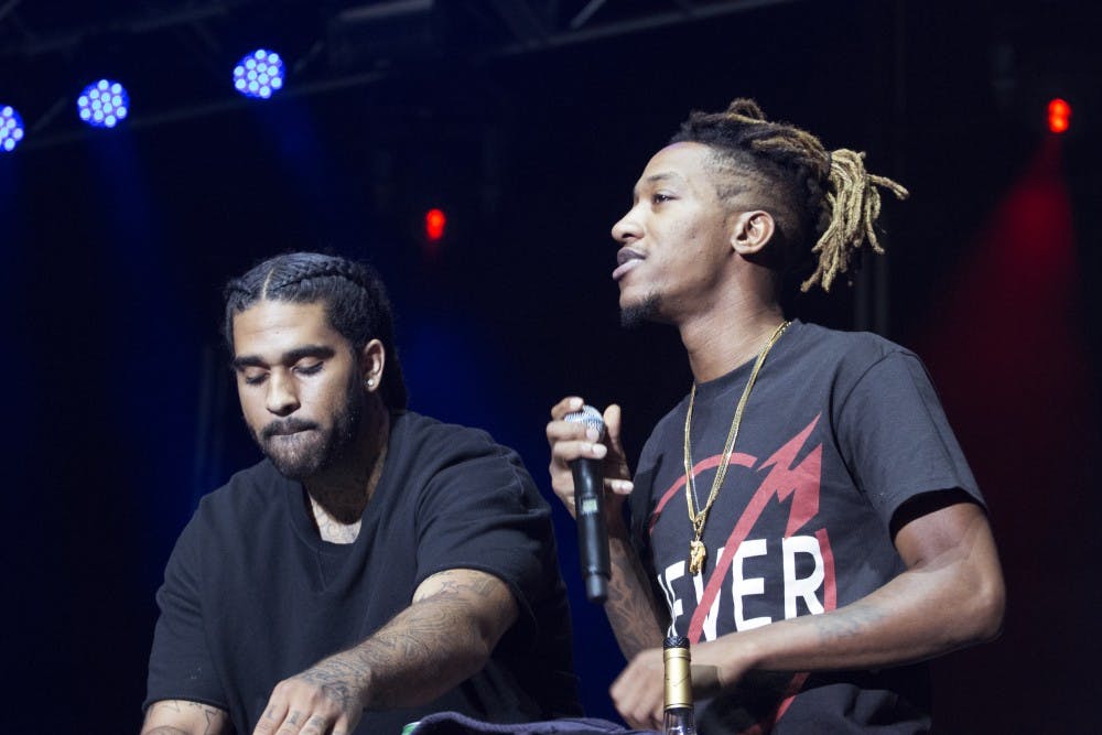 Top Dawg Entertainment DJs MixedByAli and MackWop got the crowd going before A$AP Rocky's set