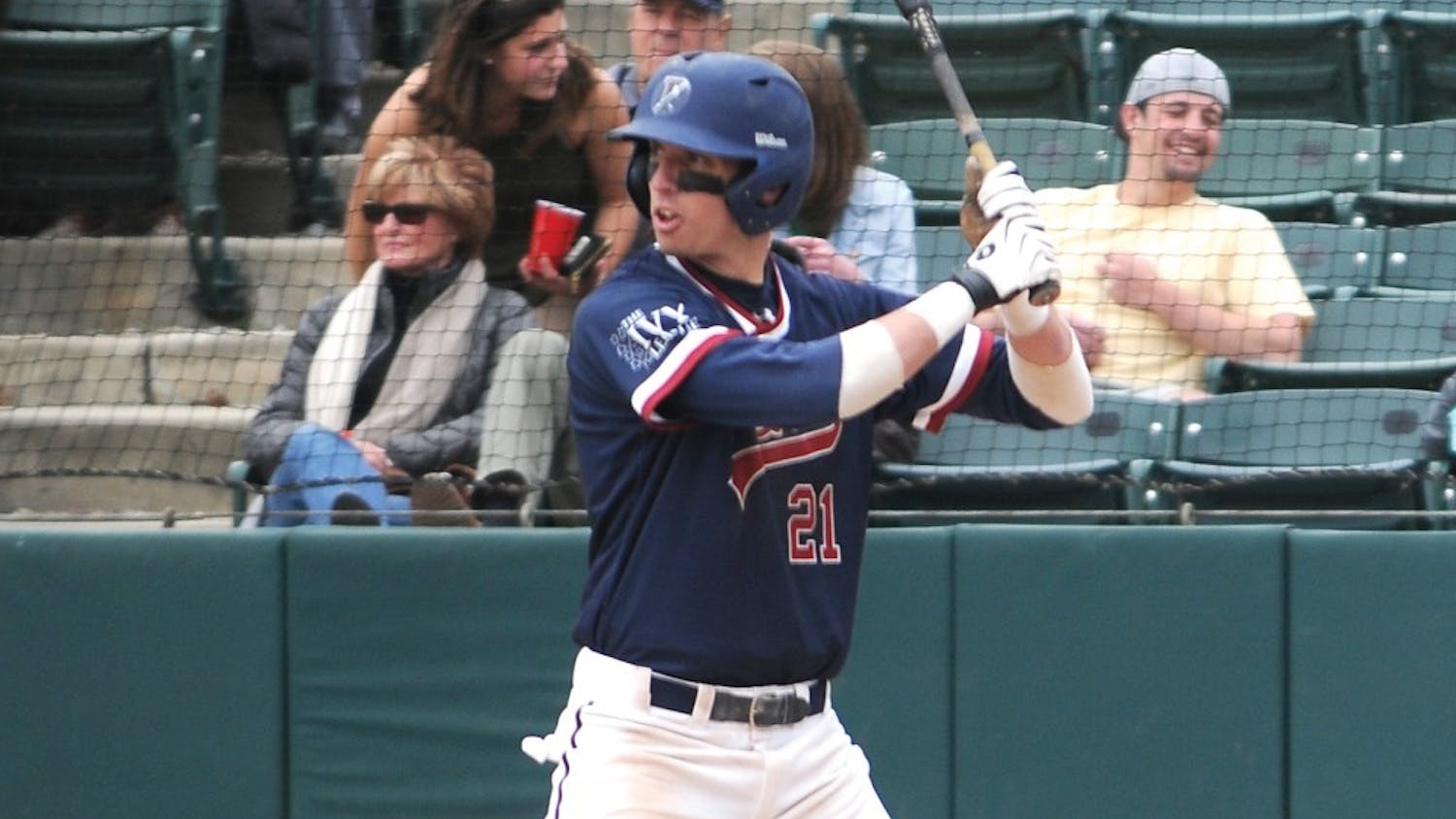 Baseball victory against Lafayette, final score 3-0. Connor Cuff pitching.