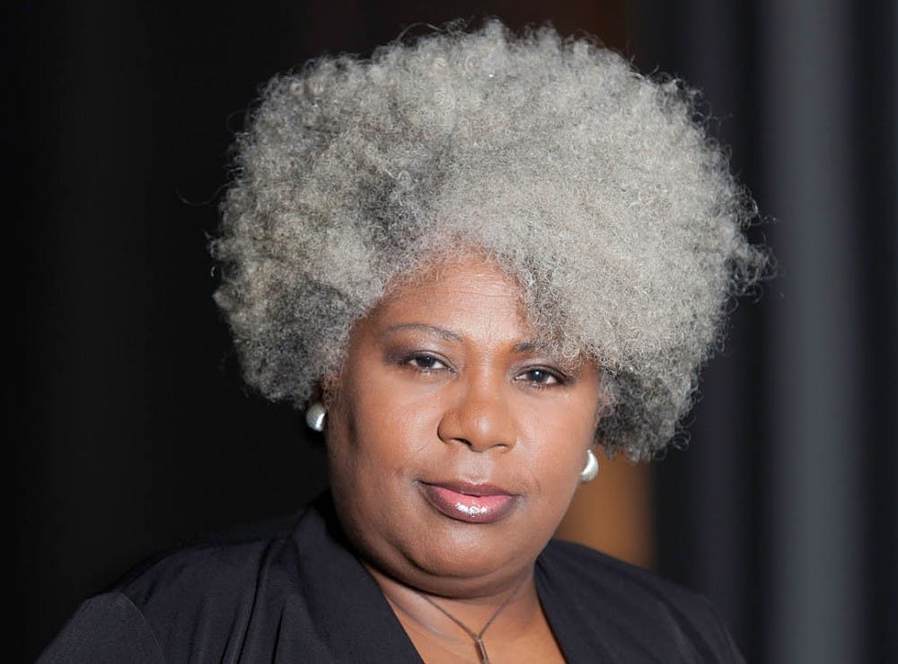 Anthea Butler, associate professor of religious studies and African American studies at the University of Pennsylvania, offers a sermon and the keynote address at Bates' Martin Luther King Jr. Day observances. Photograph by Byron Maldonado.