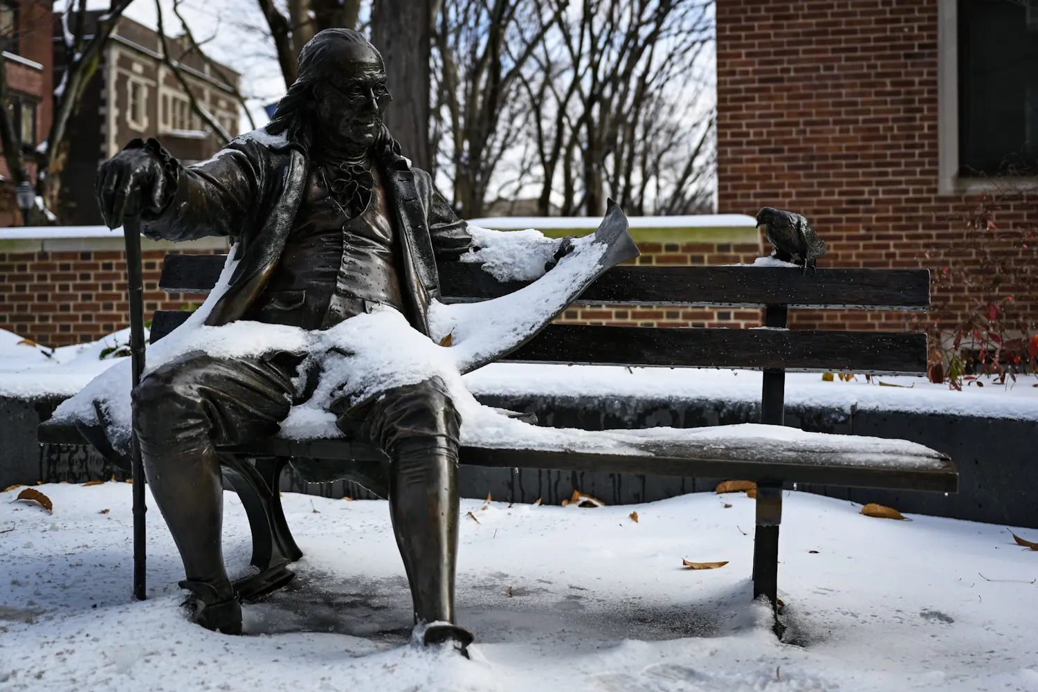 Ben Franklin Statue Snow White Paper