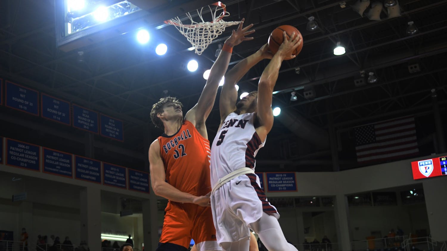 11-14-2021 Men's Basketball versus Bucknell Jelani Williams (Anna Vazhaeparambil).jpg