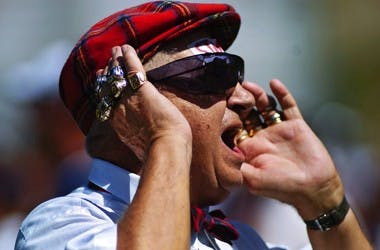 Biggest fan cheering from home