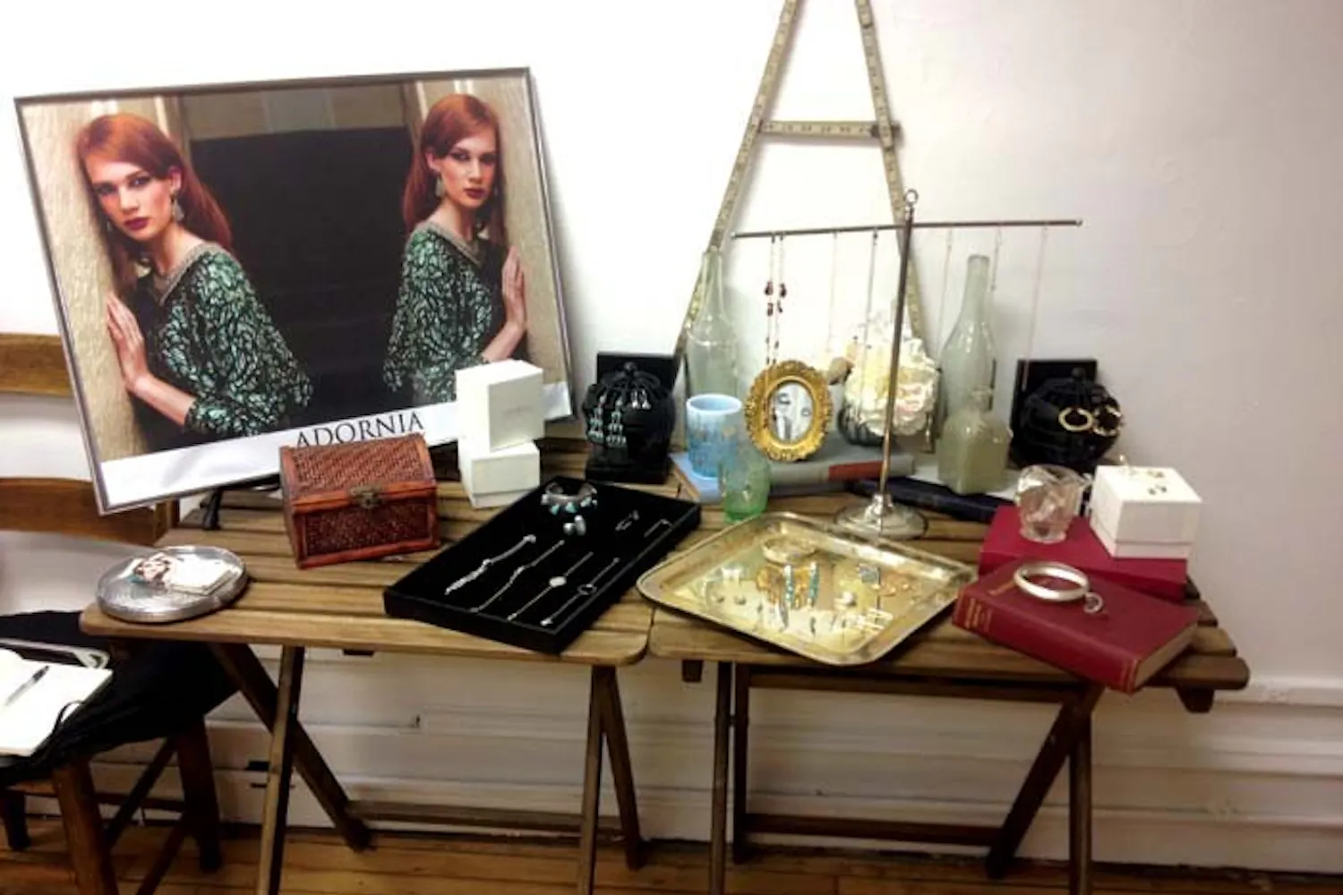 Jewelry by Adornia is on temporary display at Knit Wit in a trunk show sponsored by Pop Shop, which gives online stores a place to display their merchandise. Read more here.