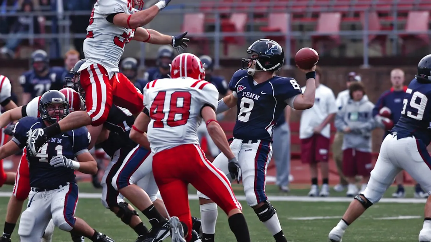 Olson finds a spot on the sideline