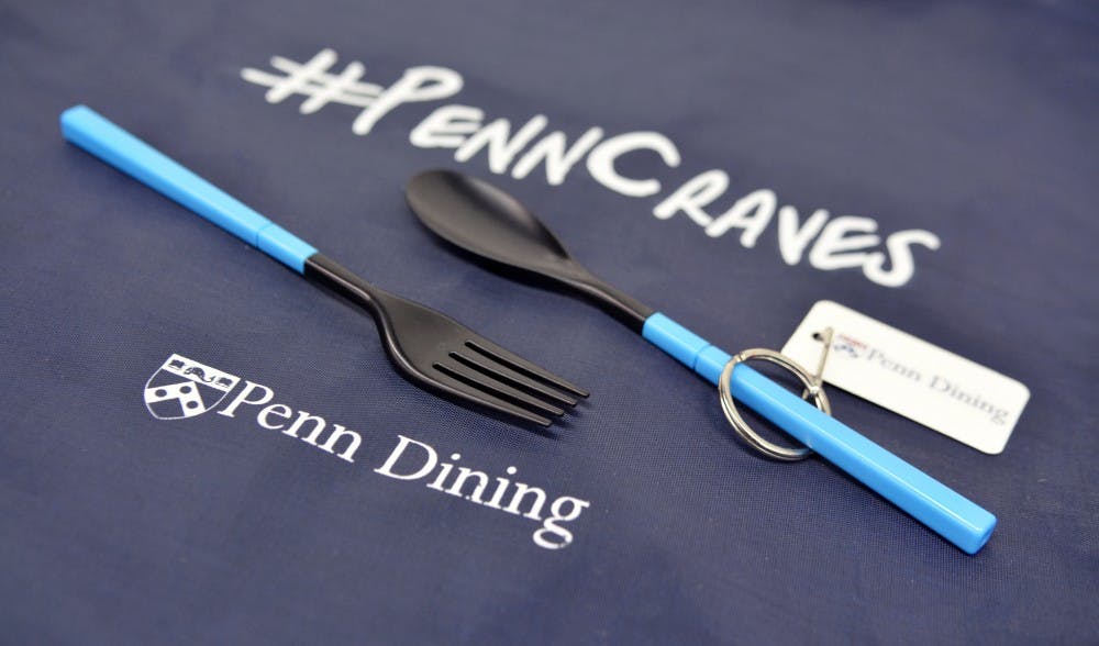 Earlier this year, Penn Dining gave students on a dining plan free reusable utensils, along with other promotional items, to promote its Green2Go program.