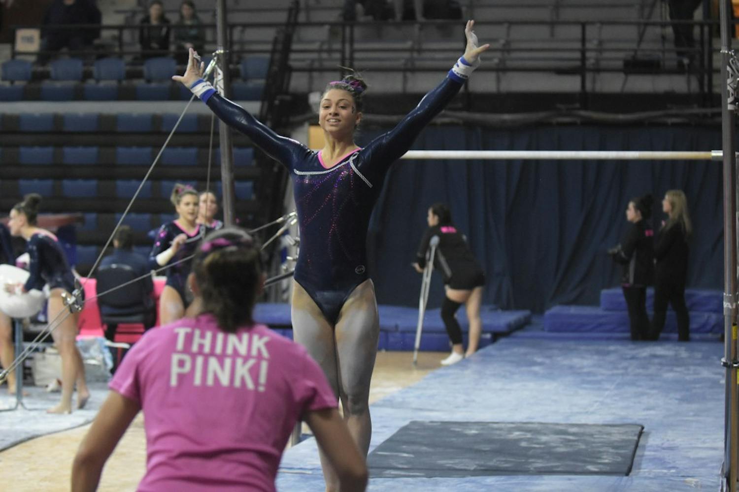 Freshman Caroline Mitsch remained optimist after her team's last-place finish in Penn's annual "Pink Meet."