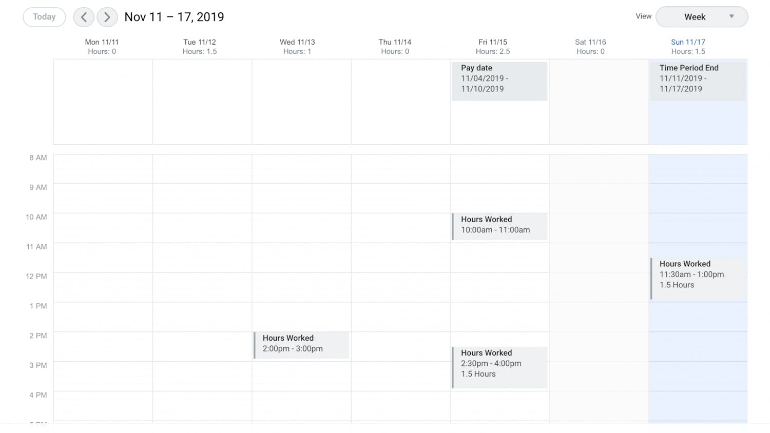 Work Day at Penn time sheet 2