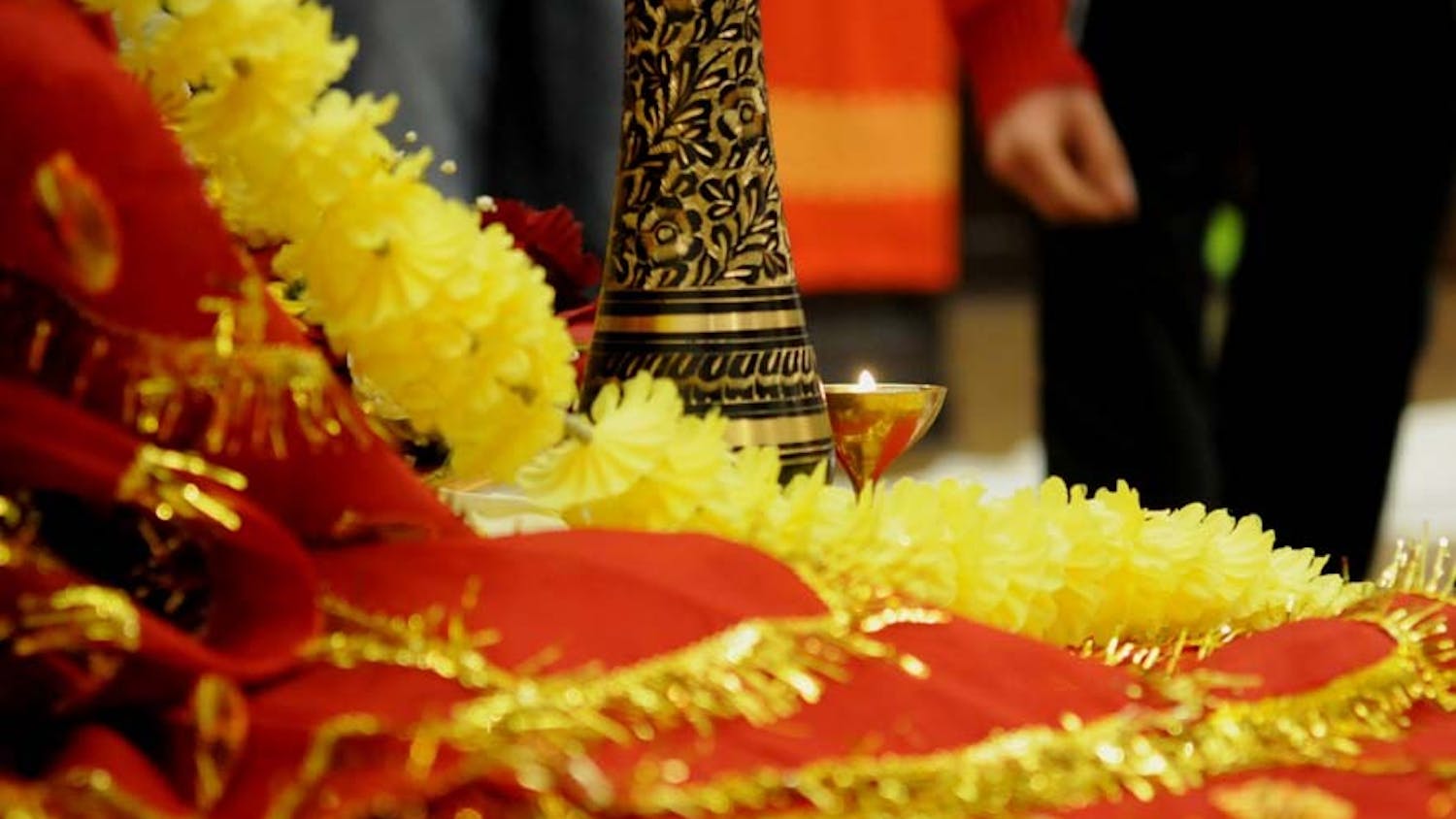 Students gathered to pray for the annual HSC Puja.