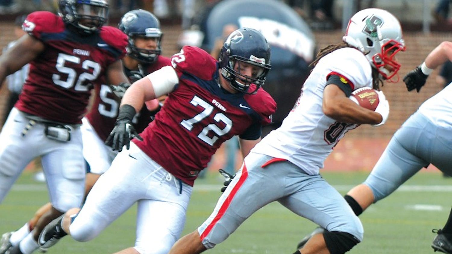 Two games into the 2013 season, junior defensive lineman Jimmy Wagner has become a leader for the Quakers’ D-line. In Penn’s first game against Lafayette, Wagner recorded one of the Red and Blue’s six sacks on the game. Wagner is also the returning sack leader from 2012, notching 2.5 sacks during the Ivy title run.