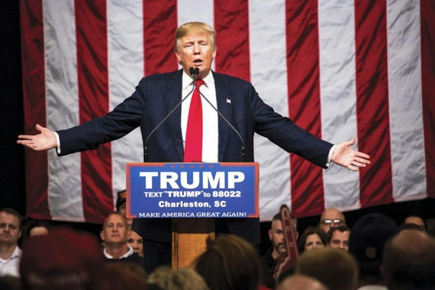 At a Penn reunion for the 1967 graduating class, dozens of alumni protested against classmate and 1968 Wharton graduate Donald Trump, pictured above, urging Penn to "Denounce Trump."