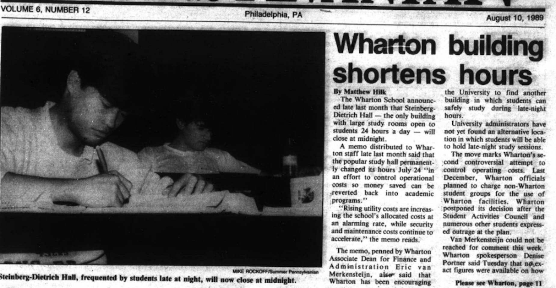 Steinberg-Dietrech Hall Closing, 1989