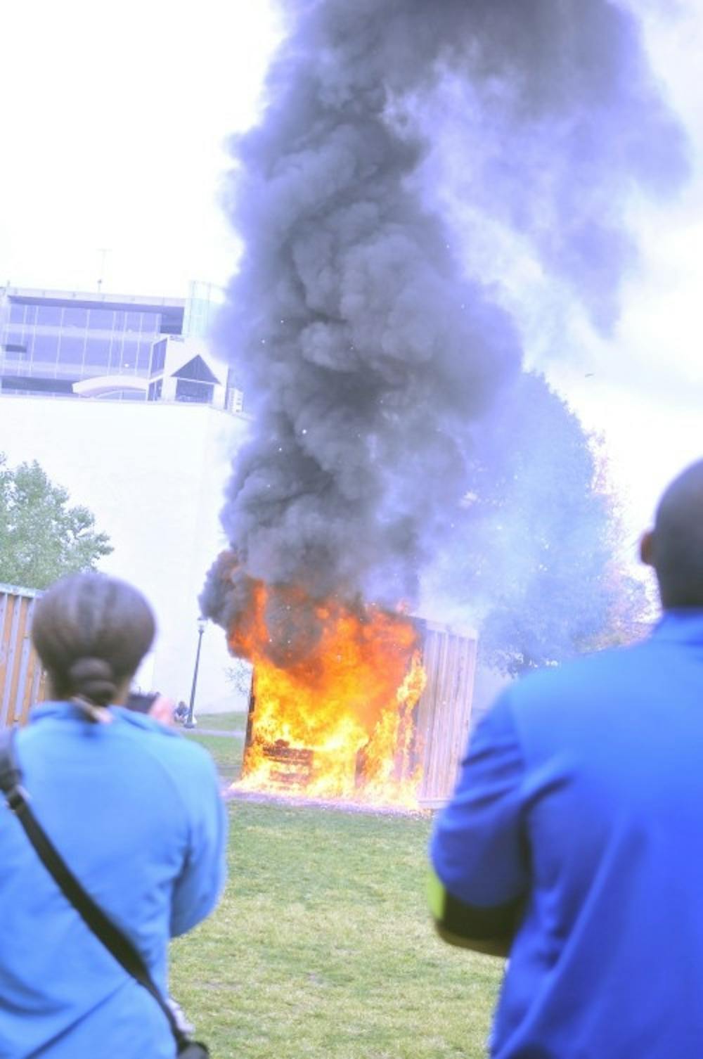 	On Friday,  the University of Pennsylvania’s Divison of Public Safety and the Philadelphia Fire Department held a Campus Fire Safety and Emergency Preparedness Day, which included a safety fair and a side-by-side Burn/Sprinkler demonstration. 