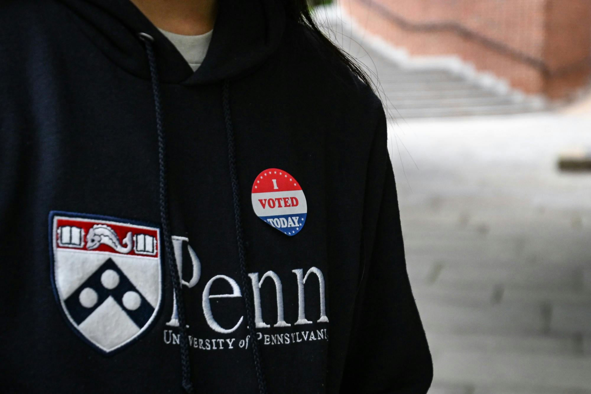 Vote Voting Sticker Penn Sweatshirt.JPG