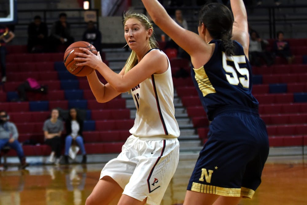 Penn women's basketball defeated Navy 57-43 Saturday for their fifth straight win.