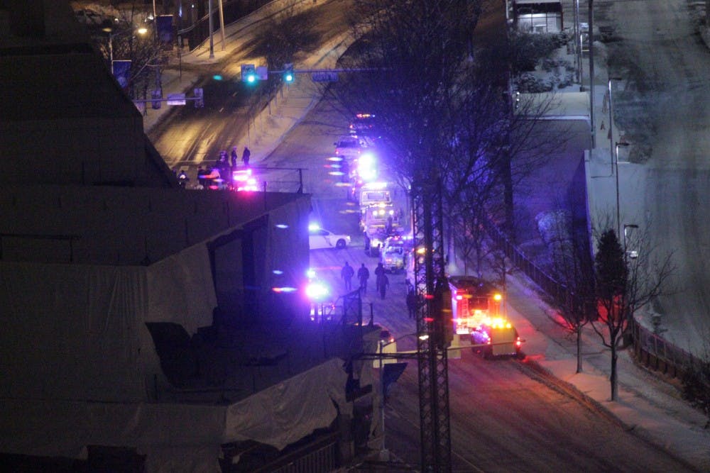 A police procession for fallen Philadelphia Police Officer Robert Wilson III passed by campus Thursday night.