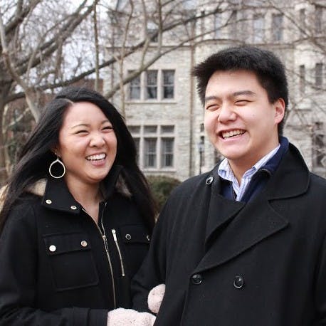 Nursing freshman Alex Lee &amp; College sophomore Iris Kim:"When we liked each other in elementary school, our way of flirting was this secret handshake that was kind of stupid.""We both went to church and so we had to keep it PG."Funny thing is, we both forgot what the handshake was."