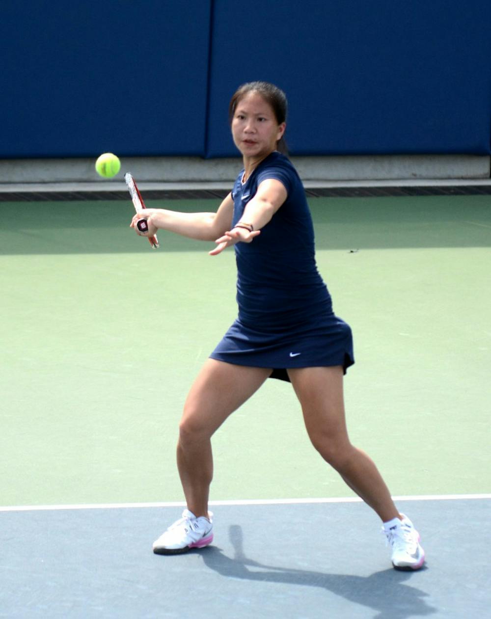 Senior Stephanie Do had a big weekend for the Red and Blue, making contributions in doubles and coming up with a three-set victory in a must-win match on Sunday.