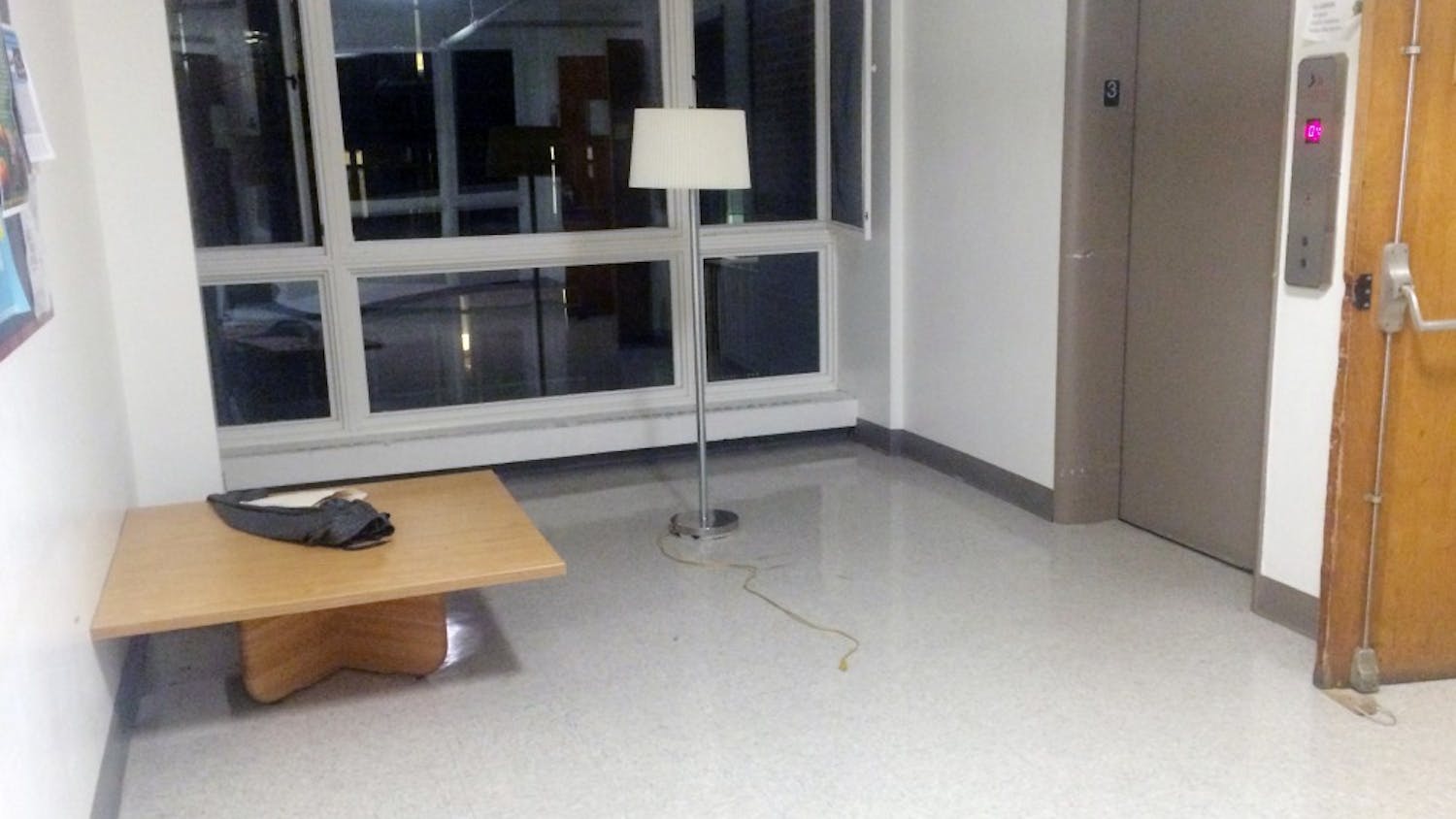 Lounge furniture, including chairs, lamps and couches, was found missing in Kings Court English College House last Saturday.