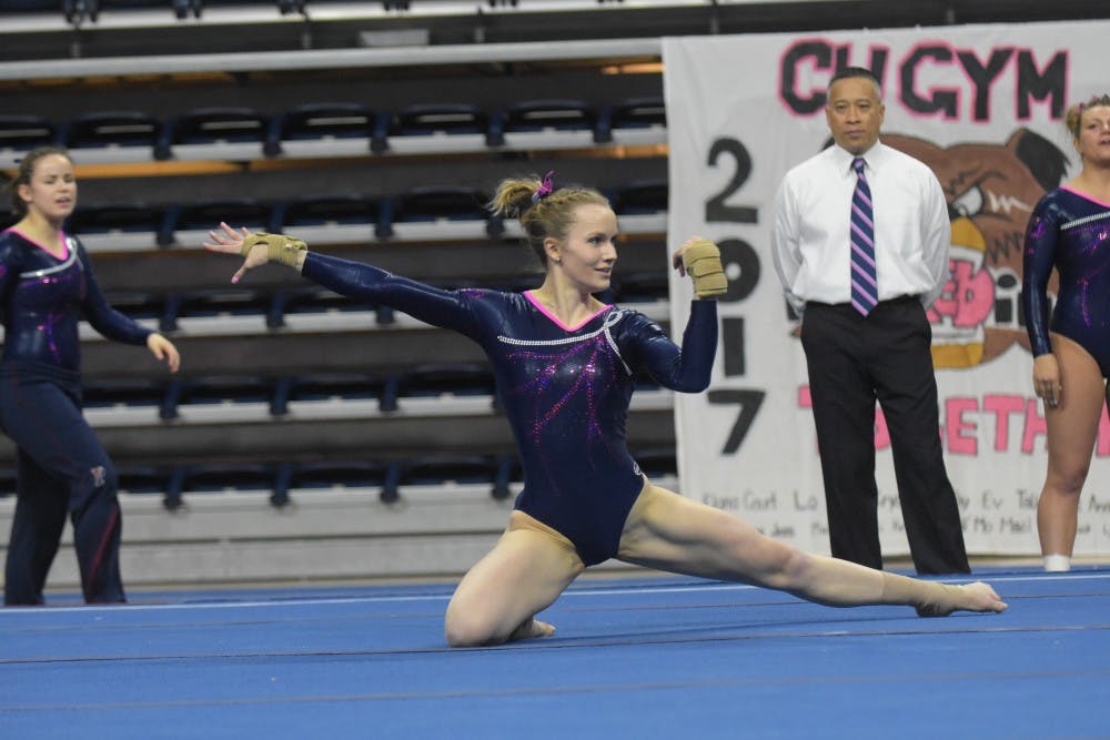 In the final performance of her collegiate career, senior Rachel Graham made it to the USAG Finals, finishing the championship round with a stellar 9.800 score on beam.