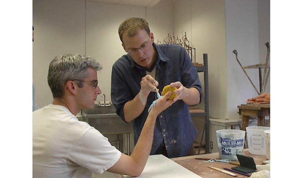 1993 School of Design graduate Mark Lueders used an alginate-based rubber to make molds for 57 hands from 30  artists. 