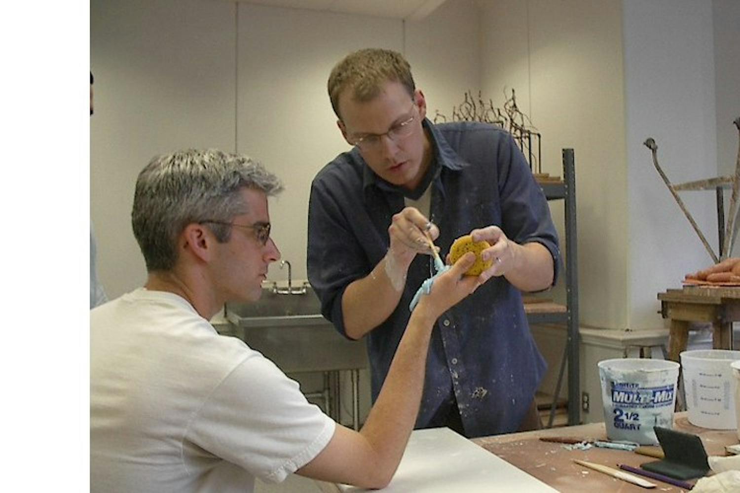 1993 School of Design graduate Mark Lueders used an alginate-based rubber to make molds for 57 hands from 30 artists.