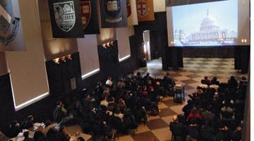 On-campus inauguration viewings capture energy of Washington, D.C.