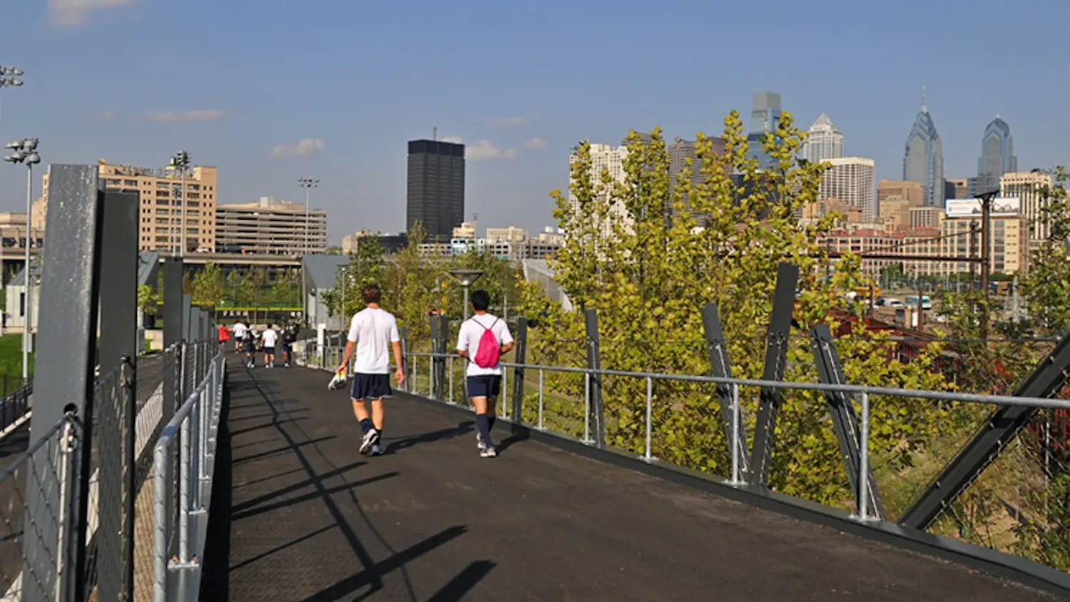Students on the Bridge Penn Park 2011