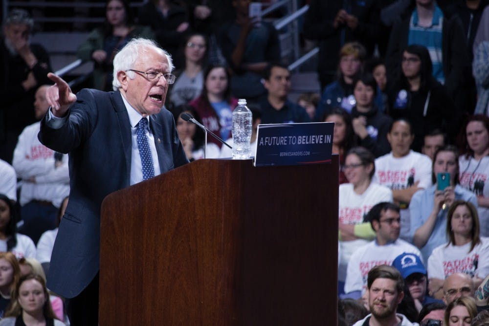 Presidential candidate Bernie Sanders held a rally Wednesday night on Temple's campus. The rally drew a crowd of over 10,000, of which not all could fit into the venue