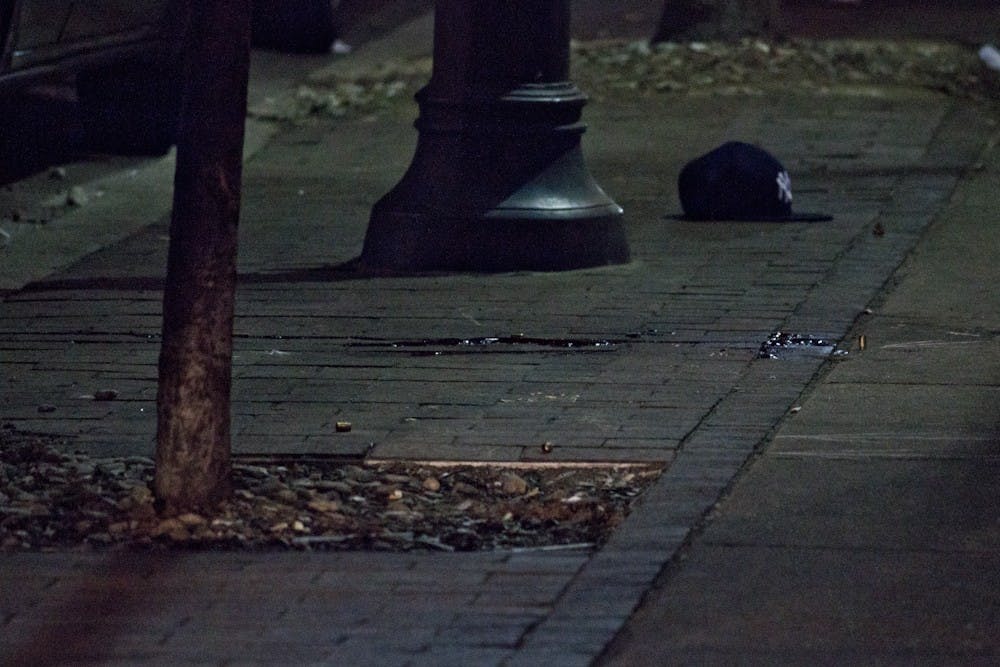 The victim's blood and baseball cap were on the sidewalk outside of Copabanana.