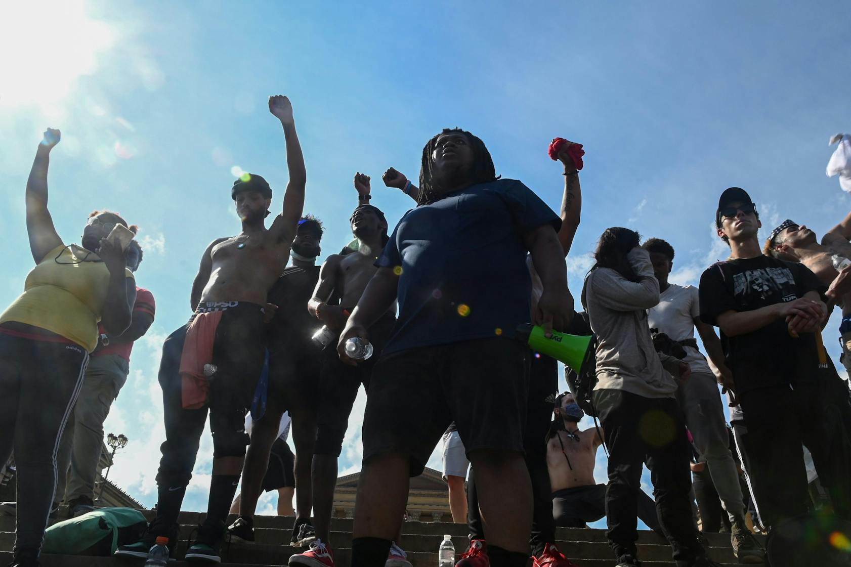 Philadelphia George Floyd Protest Museum of Art Chanting.jpg