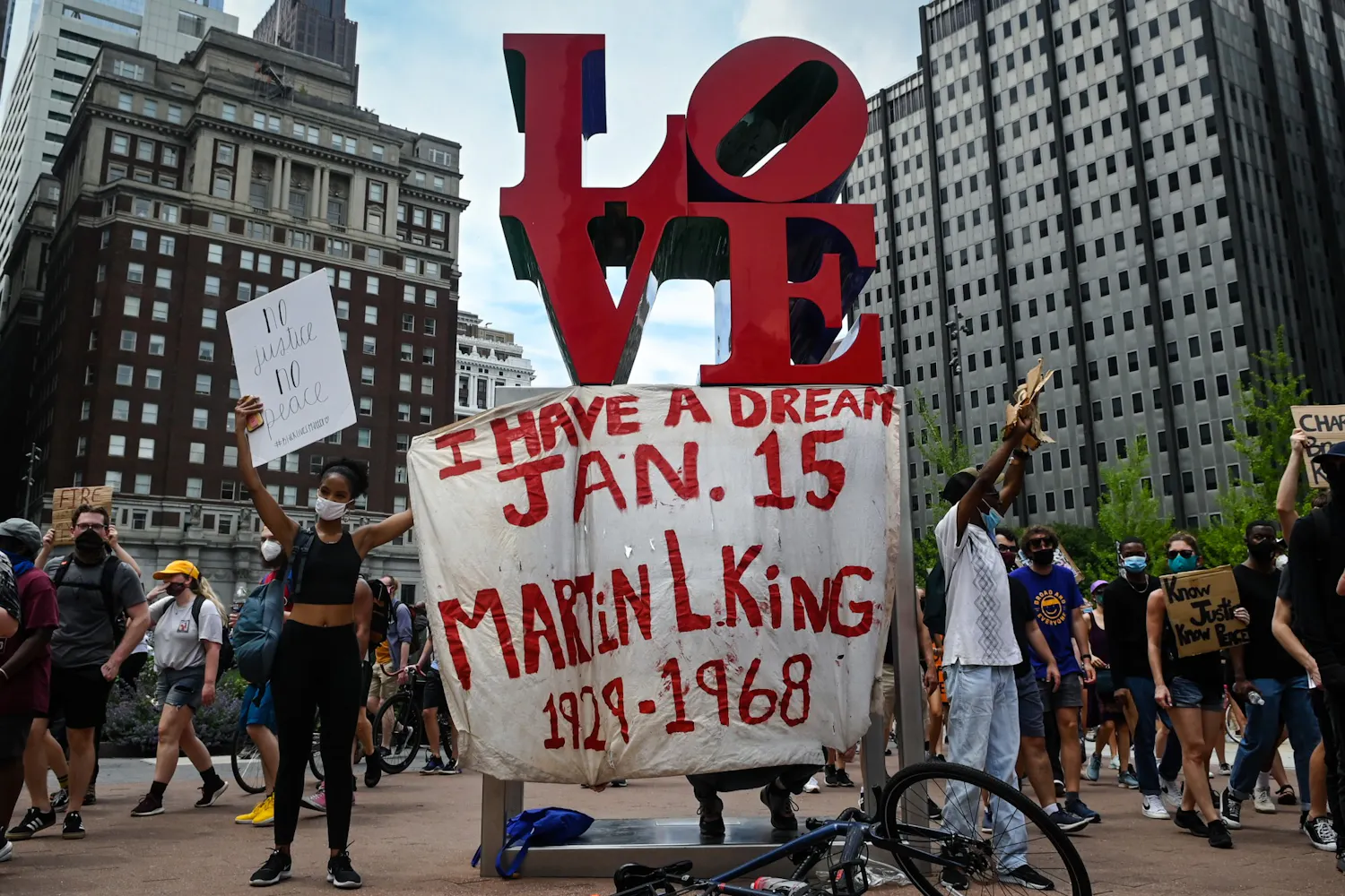 06-06-20 I Have A Dream LOVE Statue MLK Black Lives Matter Protest.jpg