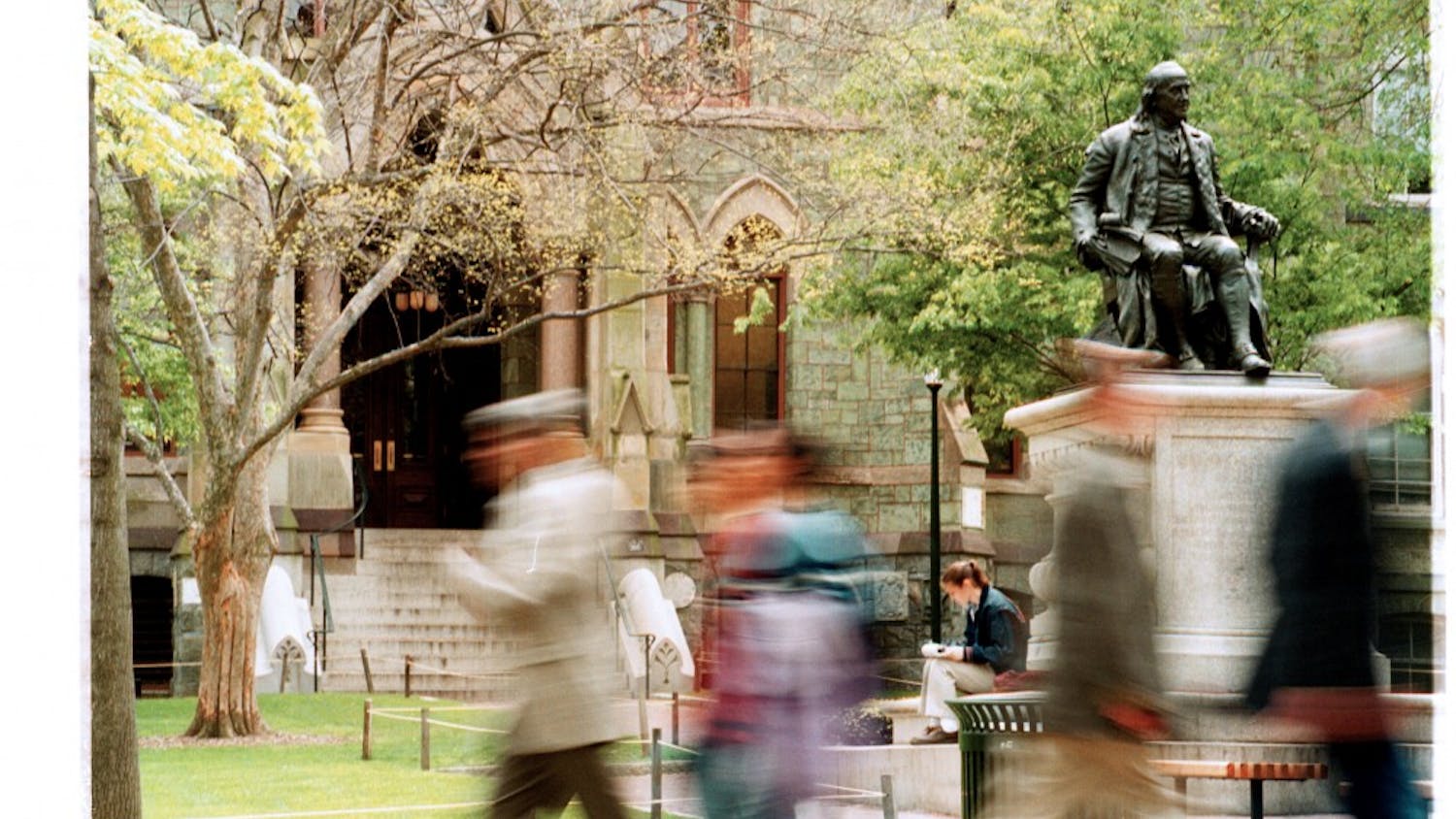 Ad feature of College hall and ben statue