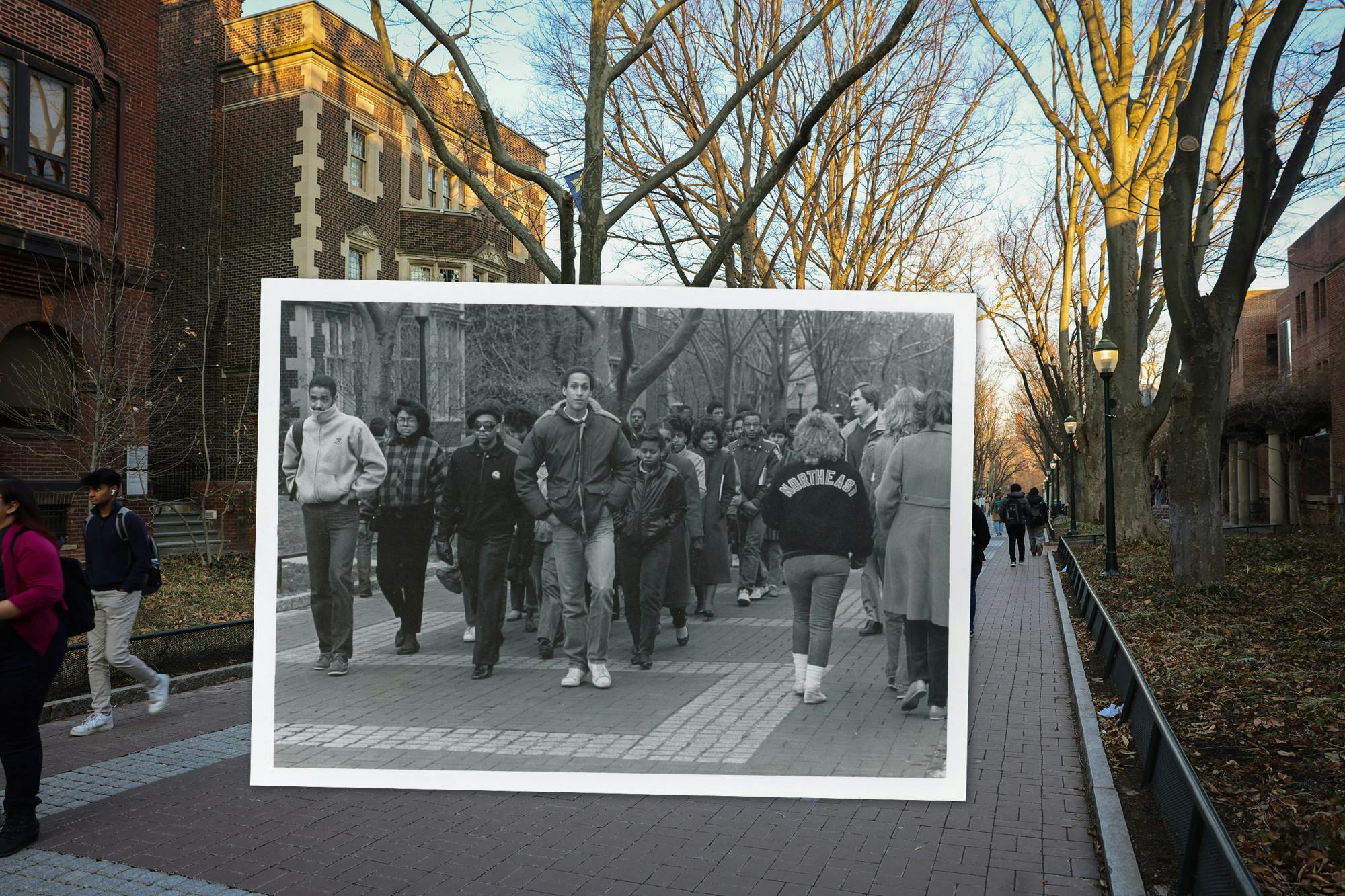 Locust Walk Photo Illustration 