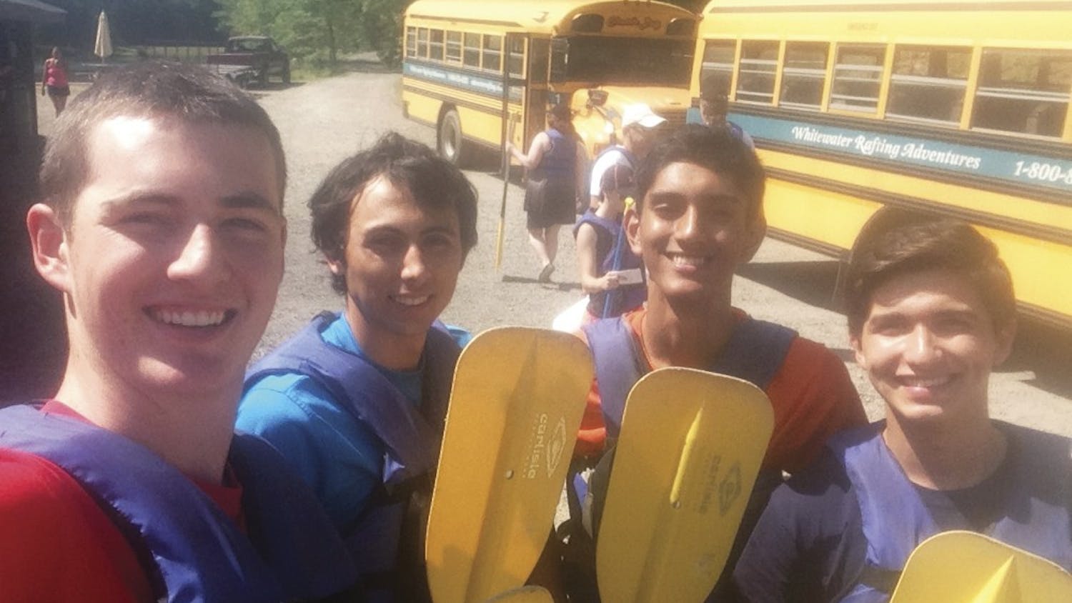 RA Dan Sheehan and three freshmen in his hall went White Water Rafting at the Poconos in September.