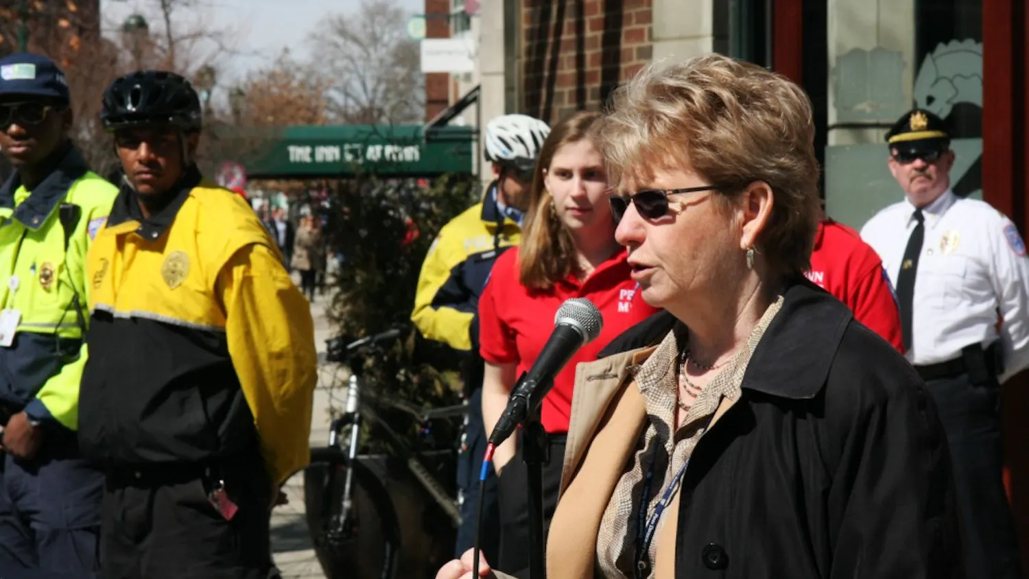 DPS Share the Road Press Conference outside Penn Bookstore