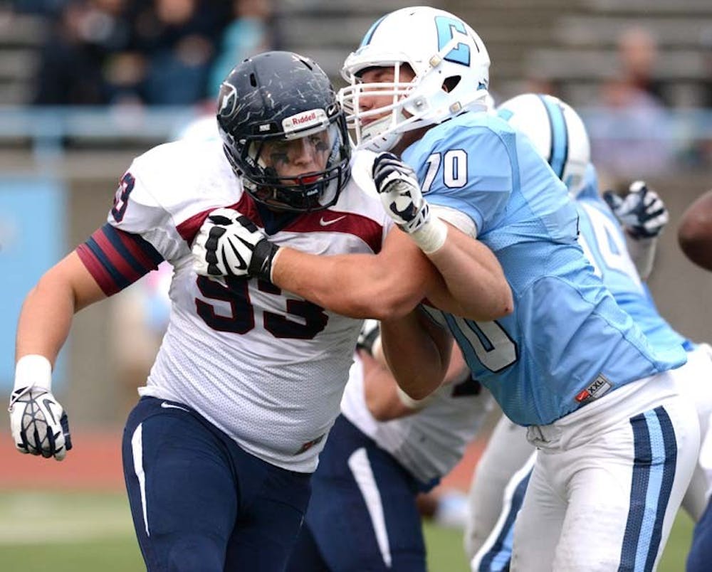 	On a day where the offense wasn’t producing, the Quakers defense made up for it against Columbia. Columbia had just four first downs the entire game, getting just one in the second half, while Penn racked up four sacks, including one by sophomore defensive end Austin Taps.