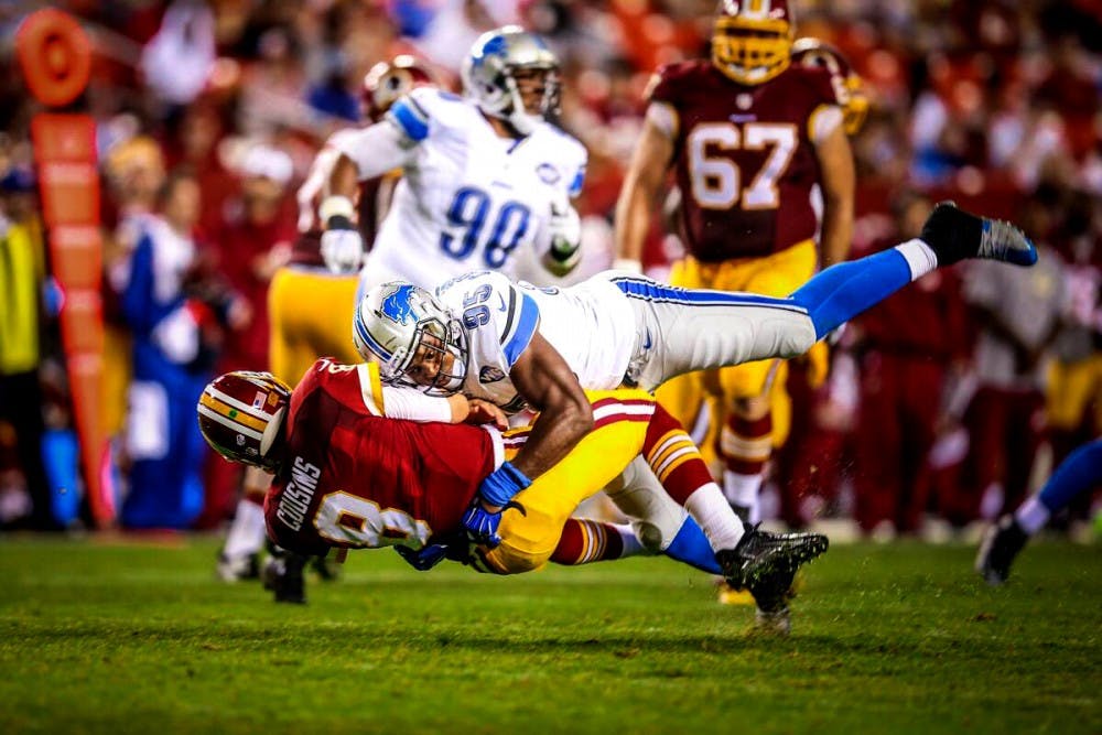 After winning three Ivy League titles with the Quakers, Brandon Copeland '13 has now established himself as an NFL linebacker with the Detroit Lions &mdash; making four tackles and forcing a fumble against the Tennessee Titans on Sunday.