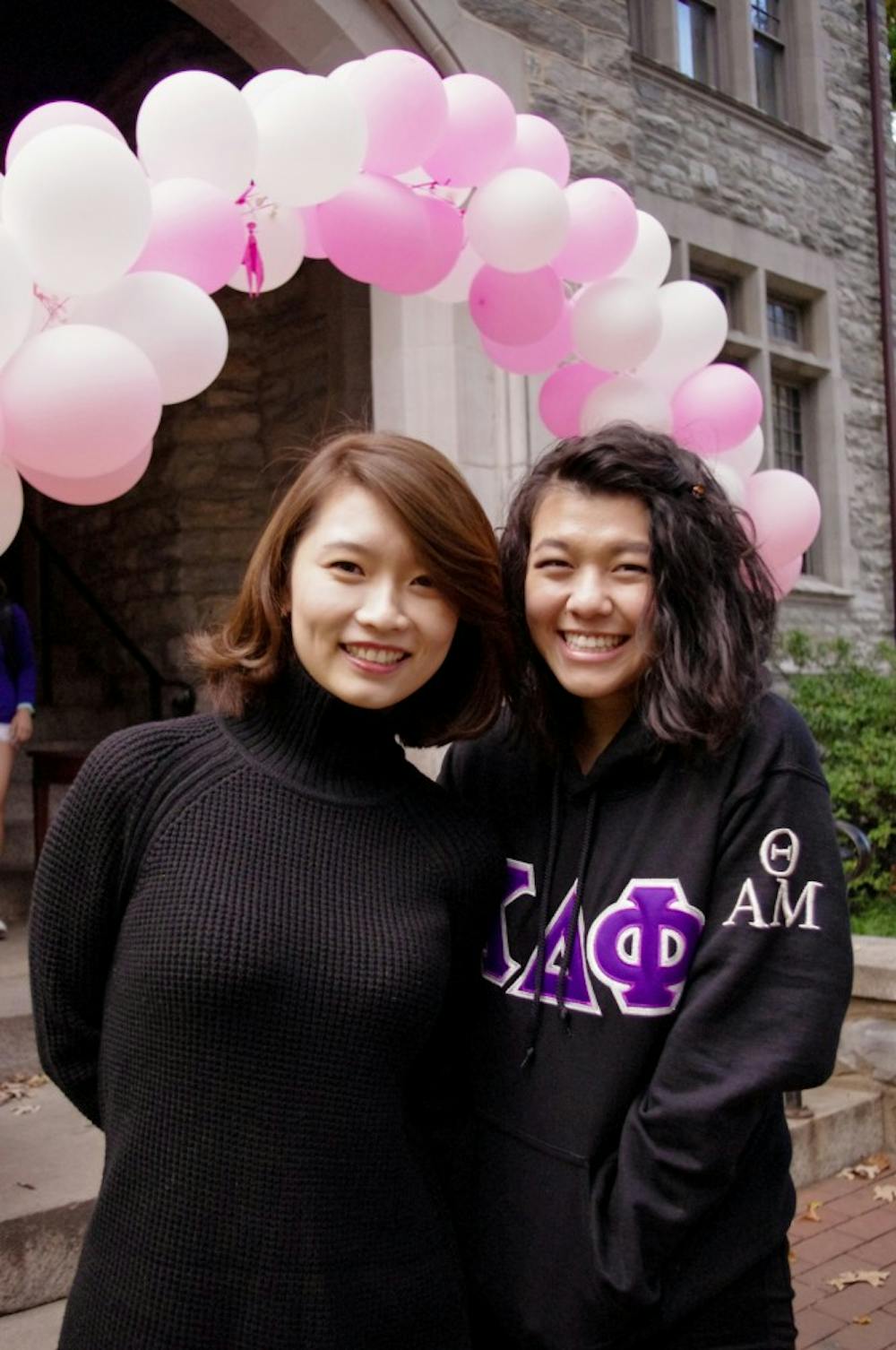 <p>Members of Penn's aKDPhi their 14th Annual Breast Cancer Awareness Coffeehouse this past Friday.</p>