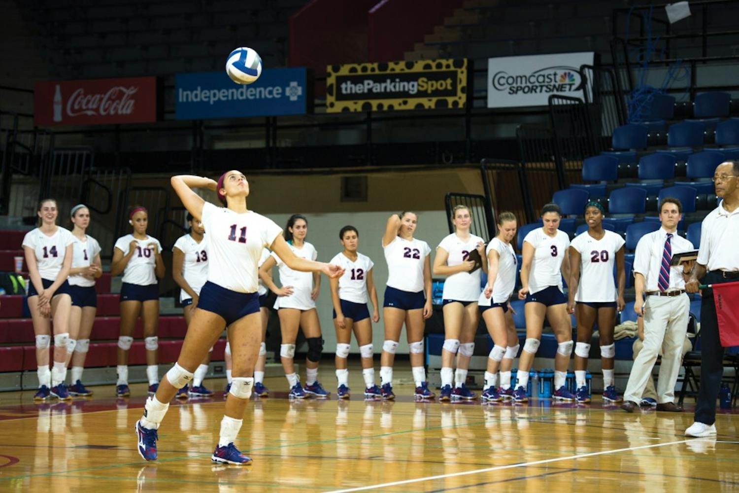 Sophomore Courtney Quinn and her teammates will get to defend home court for the first time this weekend.