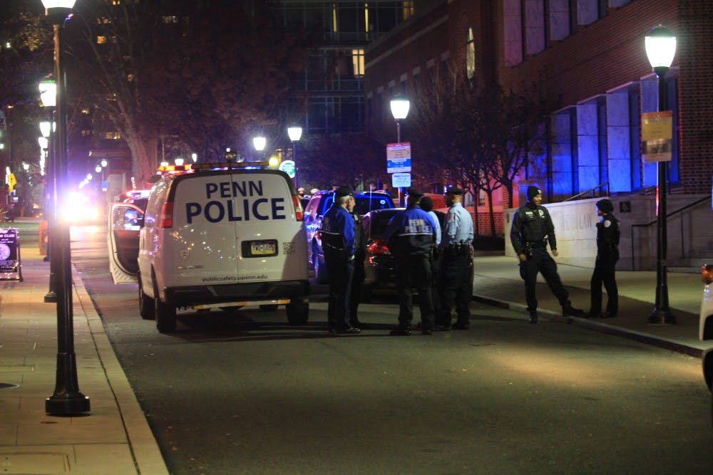 Penn Police convened outside the law school on Thursday night, arresting a previously convicted felon with a firearm.