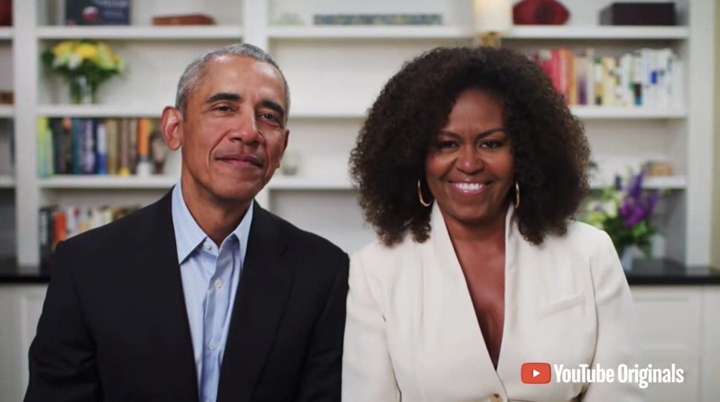 Barack Michelle Obama Class of 2020 Commencement.JPG