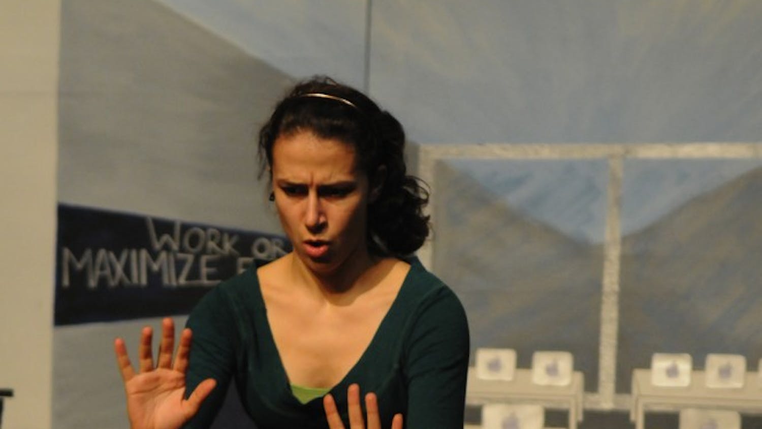 *Members of Bloomers* prepare for their fall show "GoopleFace: OCR We There Yet?" at a dress rehearsal.