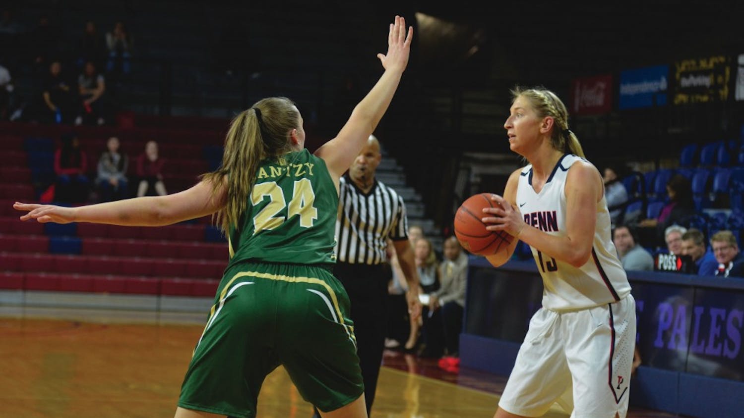 Junior center Sydney Stipanovich scored a game-high 21 points in yet another comfortable victory for the Quakers, who have won 13 of their last 14 games.