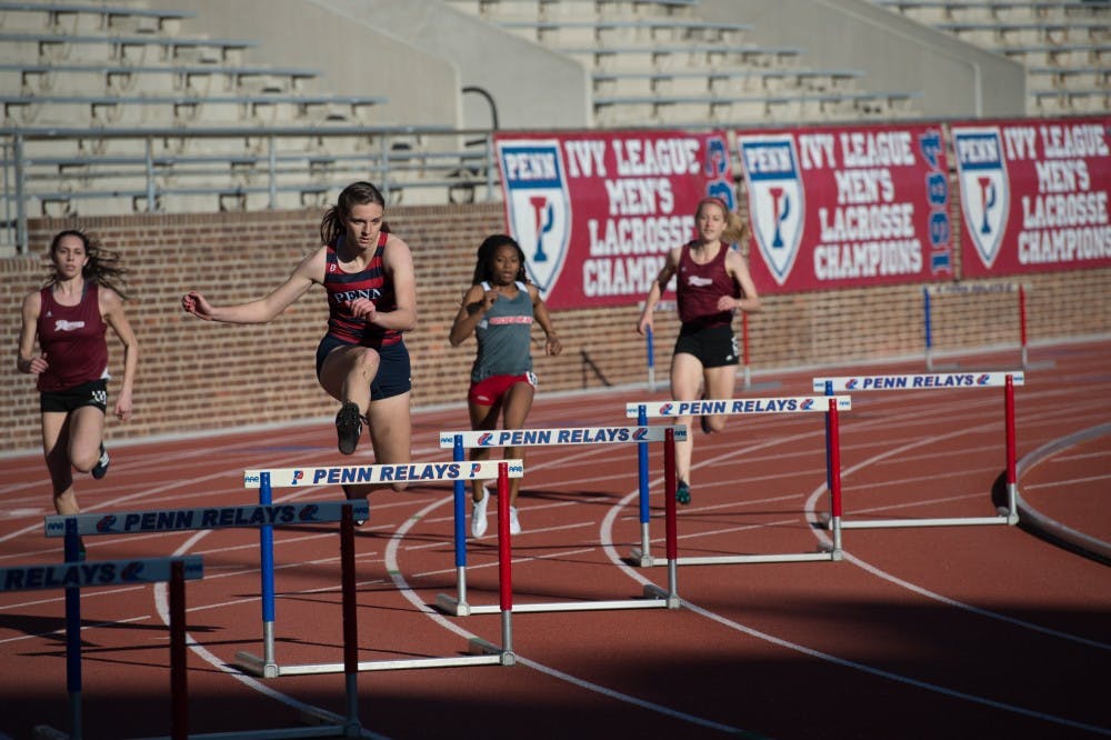 Leaping past her competitors, freshman Meghan Barnes, finished the 100-meter hurdles in first place with a time of 14.61 seconds.