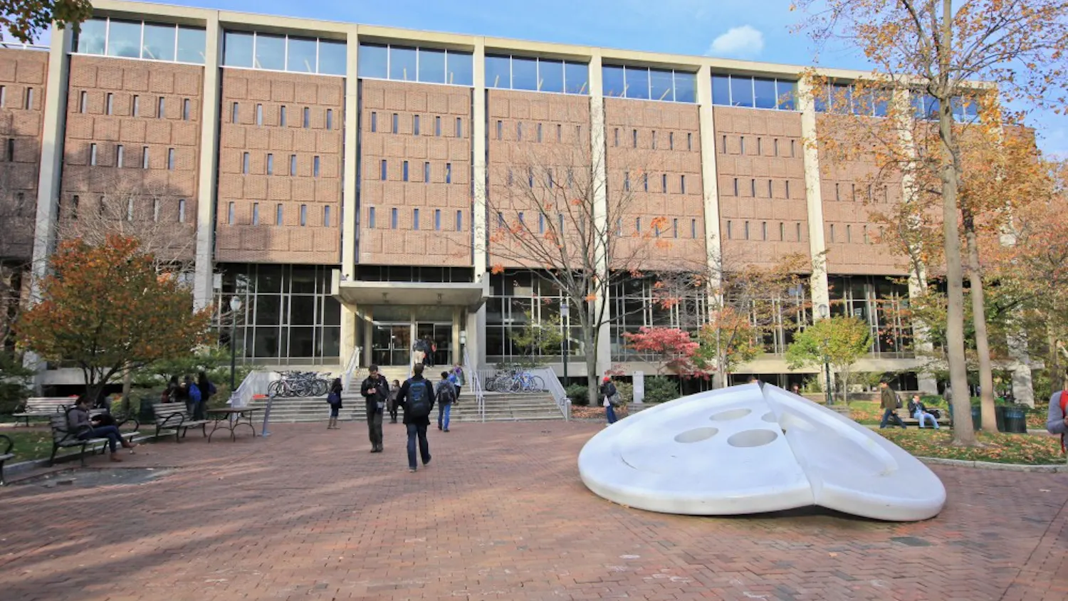 Students spread all over campus to study, with Van Pelt Library on College Green being one of the most popular places to work.