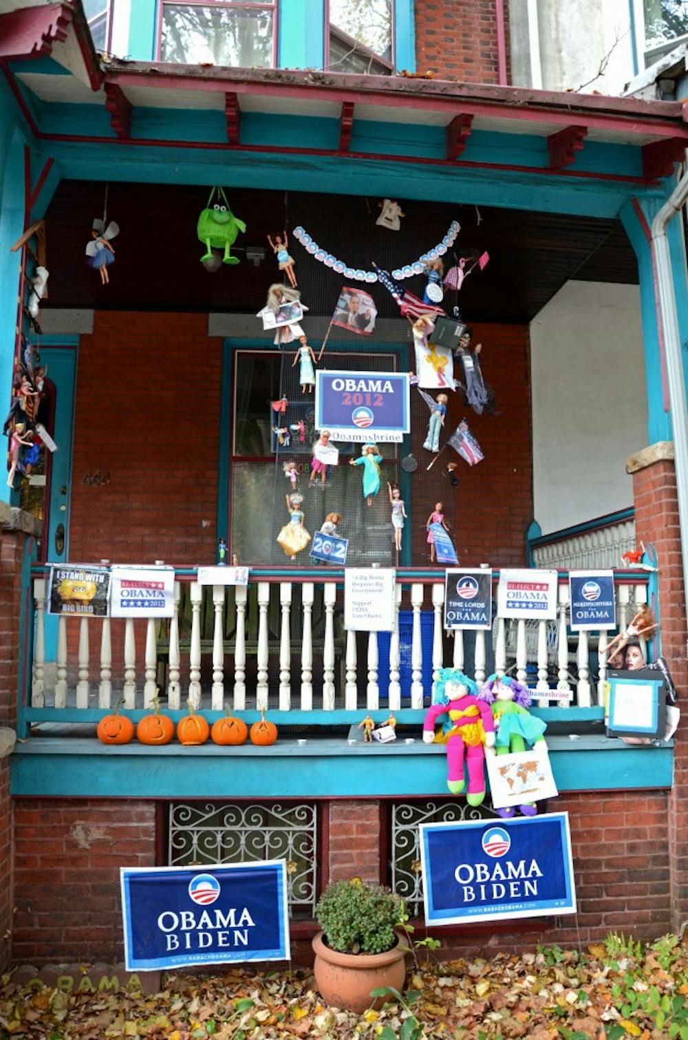 43rd Street residents dedicate their porch to an Obama Shrine