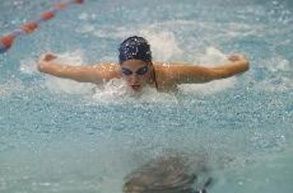 Senior Sarah Jeffers, who placed fifth in the 200 butterfly against Brown Saturday, helped women's swimming to its second win over Brown. The men lost to Brown, while both teams beat Colgate.