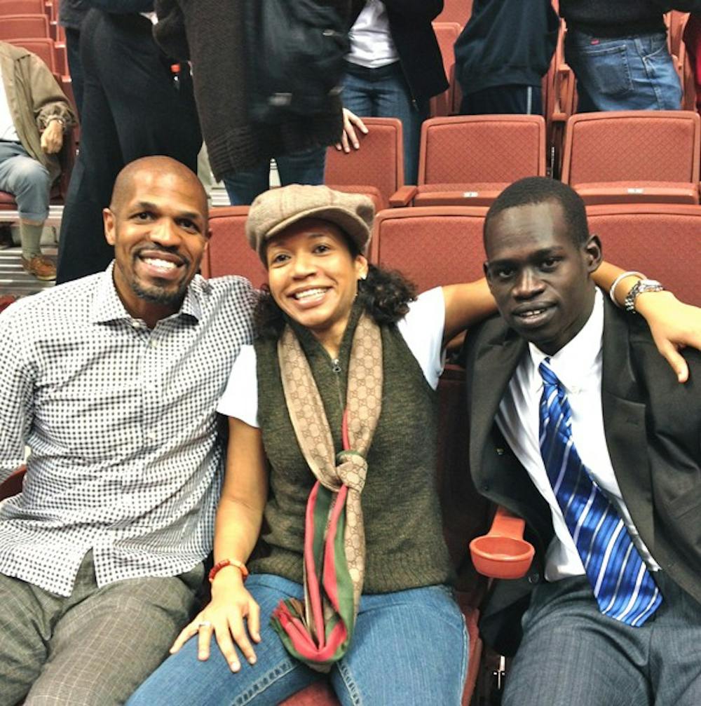 	Over time, Dau Jok has become close with Penn graduate Kasia Muoto, (center) who started the We Play to Win foundation that promotes youth empowerment.