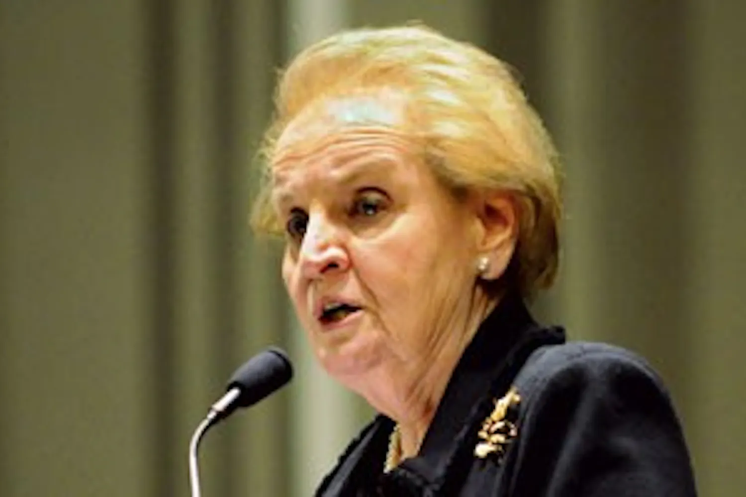 Albright delivers 'feisty' speech to students